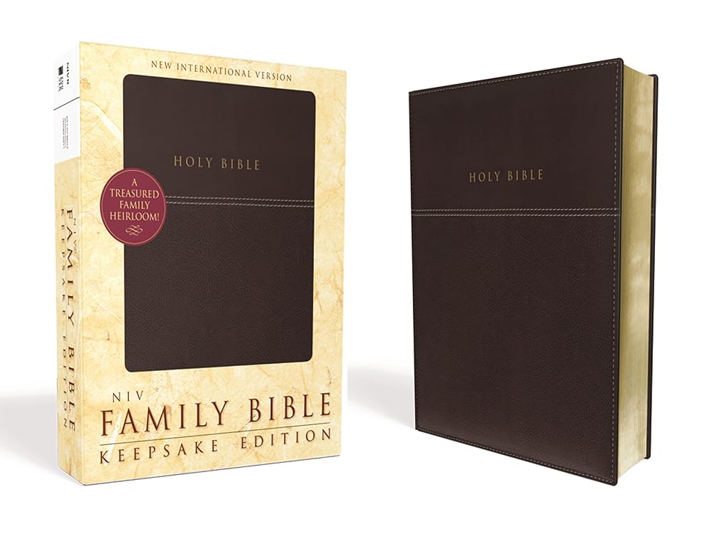 NIV, Family Bible (Keepsake Edition), Leathersoft, Burgundy, Red Letter cover image