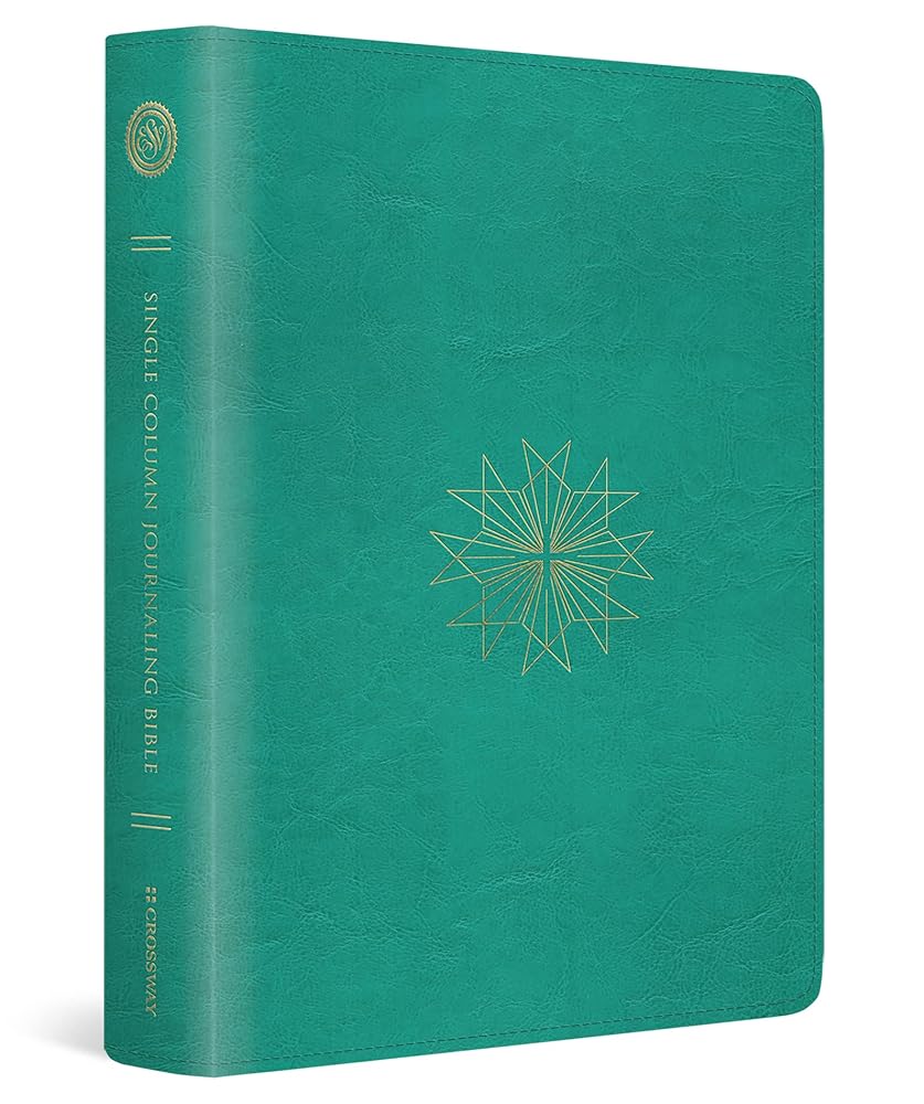 ESV Single Column Journaling Bible (TruTone, Teal, Resplendent Cross Design) cover image