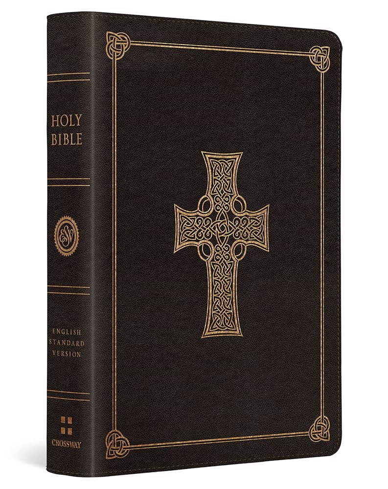ESV Large Print Compact Bible (TruTone, Charcoal, Celtic Cross Design) cover image