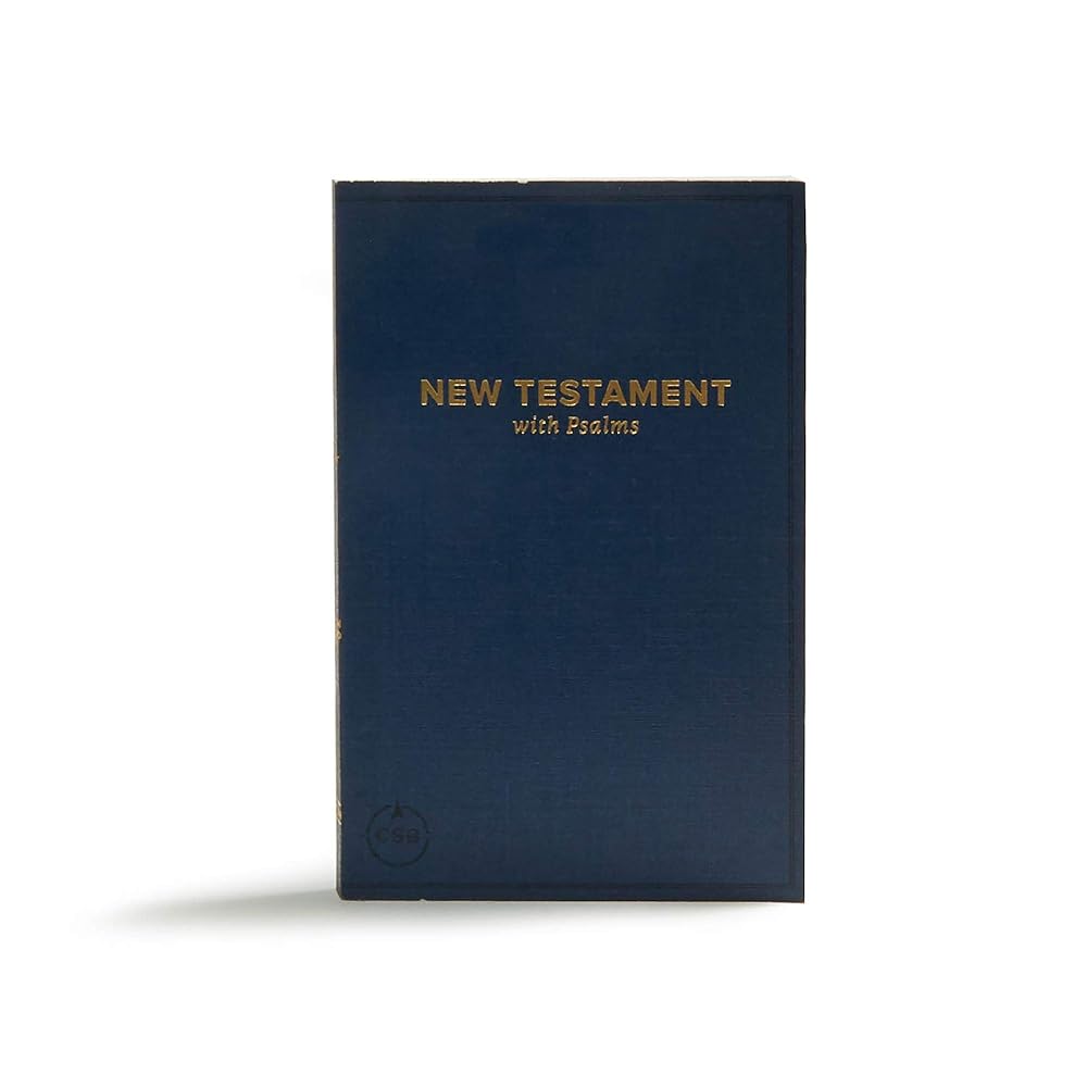 CSB Pocket New Testament with Psalms, Navy Trade Paper, Red Letter, Concise Format, Evangelism, Outreach, Easy-to-Read Bible Serif Type cover image