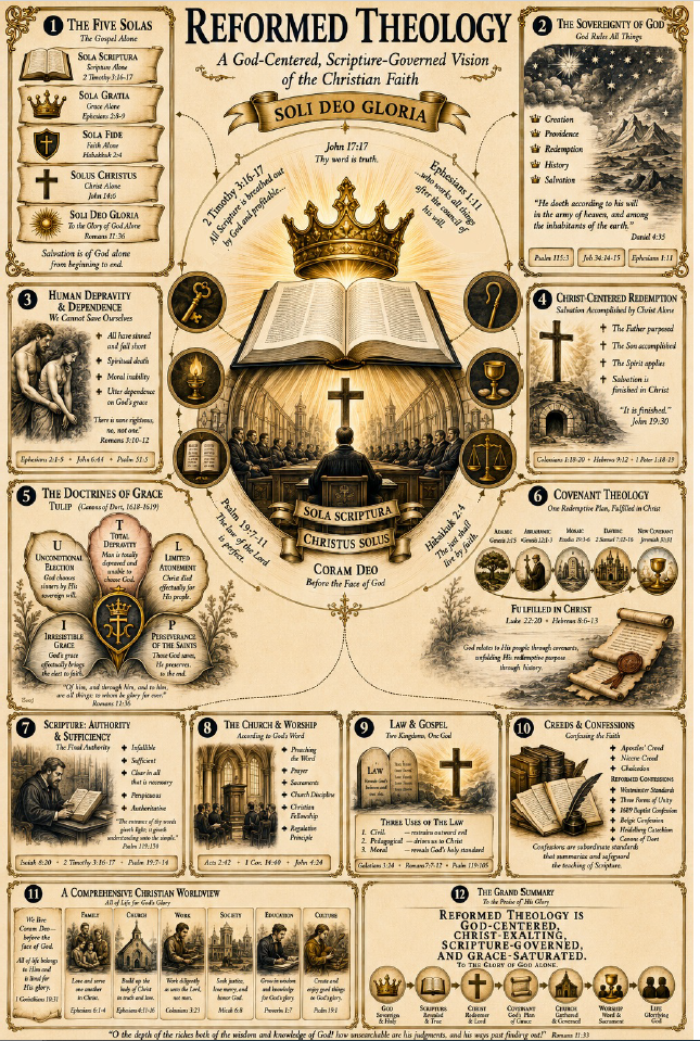 Reformed Theology Laminated A3 Infographic
