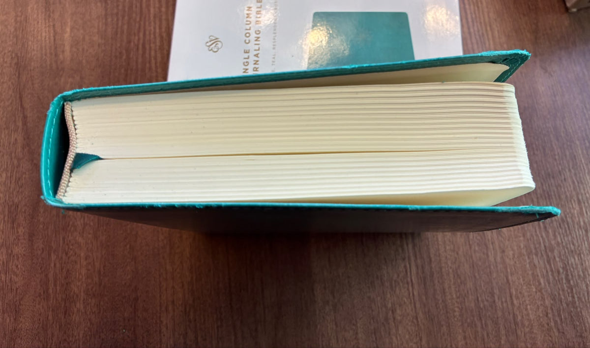 ESV Single Column Journaling Bible (TruTone, Teal, Resplendent Cross Design - Slight Damage)