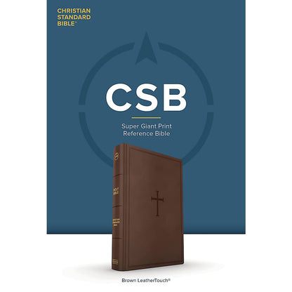 CSB Super Giant Print Reference Bible, Brown LeatherTouch