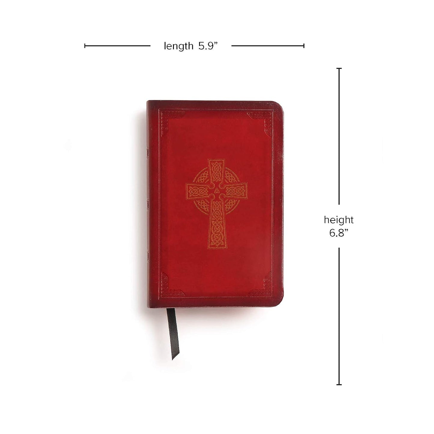CSB Large Print Compact Reference Bible, Celtic Cross Crimson LeatherTouch