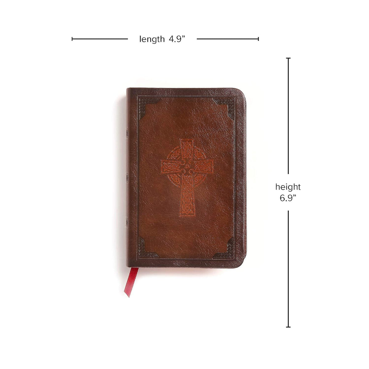 CSB Large Print Compact Reference Bible, Celtic Cross Brown LeatherTouch