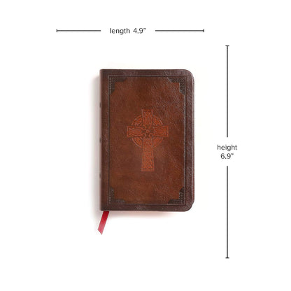 CSB Large Print Compact Reference Bible, Celtic Cross Brown LeatherTouch