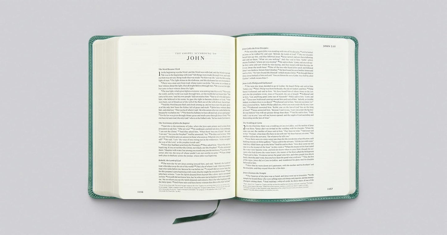 ESV Single Column Journaling Bible (TruTone, Teal, Resplendent Cross Design - Slight Damage)