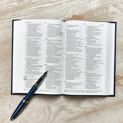 CSB Personal Size Bible, Navy Floral Embroidered Cloth Over Board