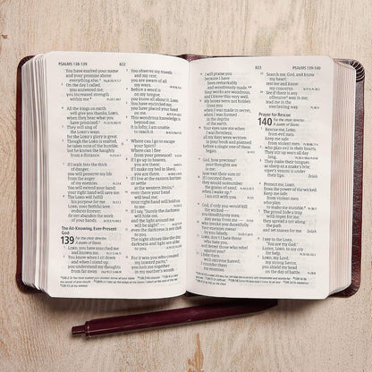 CSB Large Print Compact Reference Bible, Celtic Cross Brown LeatherTouch