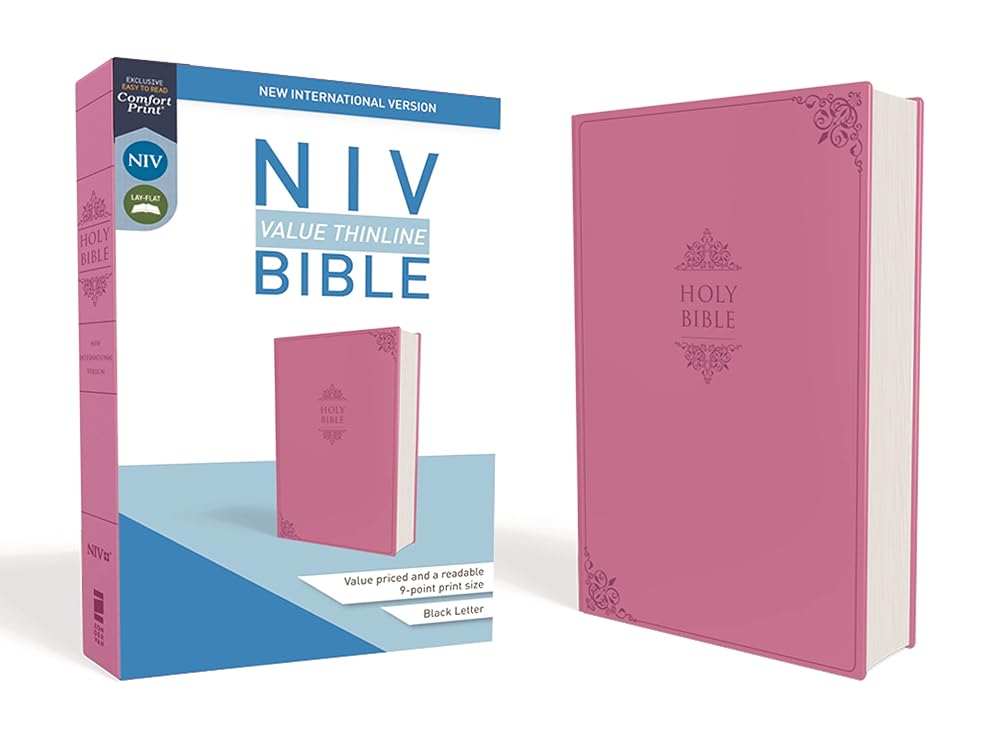 NIV, Value Thinline Bible, Leathersoft, Pink, Comfort Print cover image