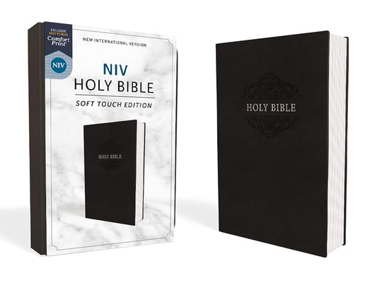 NIV, Holy Bible, Soft Touch Edition, Leathersoft, Black, Comfort Print cover image