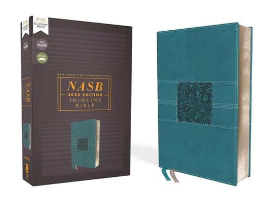 NASB Thinline Bible, Leathersoft, Red Letter, 2020 Text, Comfort Print [Teal] cover image