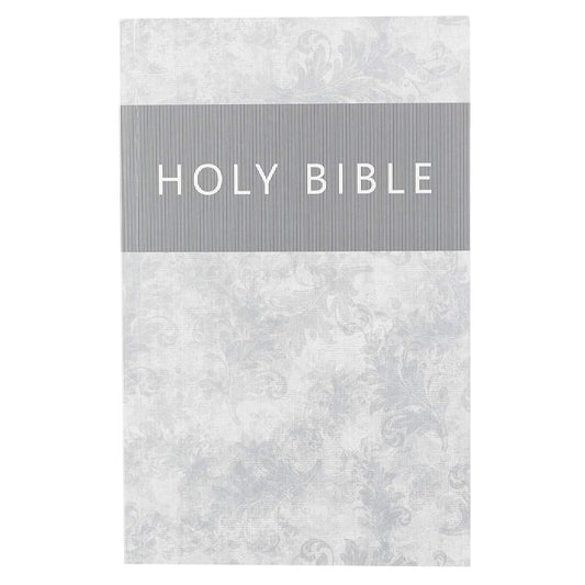 KJV Holy Bible, Outreach Bible - Softcover, King James Version, Silver Damask (KJV Outreach Editions) cover image