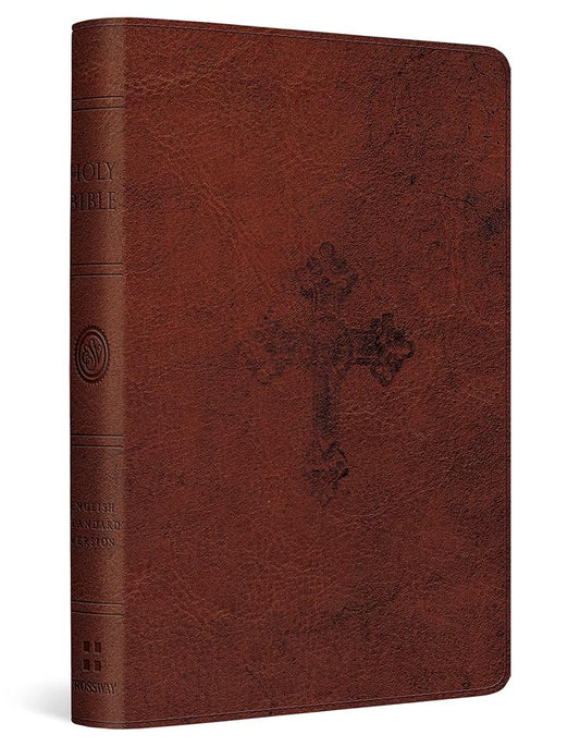 ESV Compact Bible (TruTone, Walnut, Weathered Cross Design) cover image