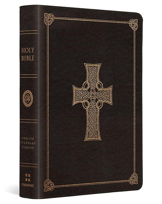 ESV Large Print Compact Bible (TruTone, Charcoal, Celtic Cross Design) cover image