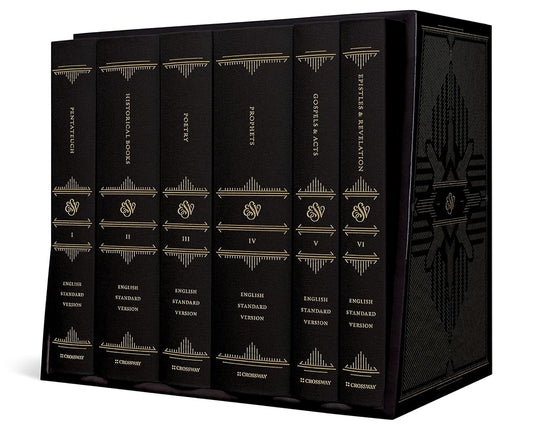 ESV Reader's Bible, Six-Volume Set: With Chapter and Verse Numbers (Cloth over Board with Permanent Slipcase) cover image