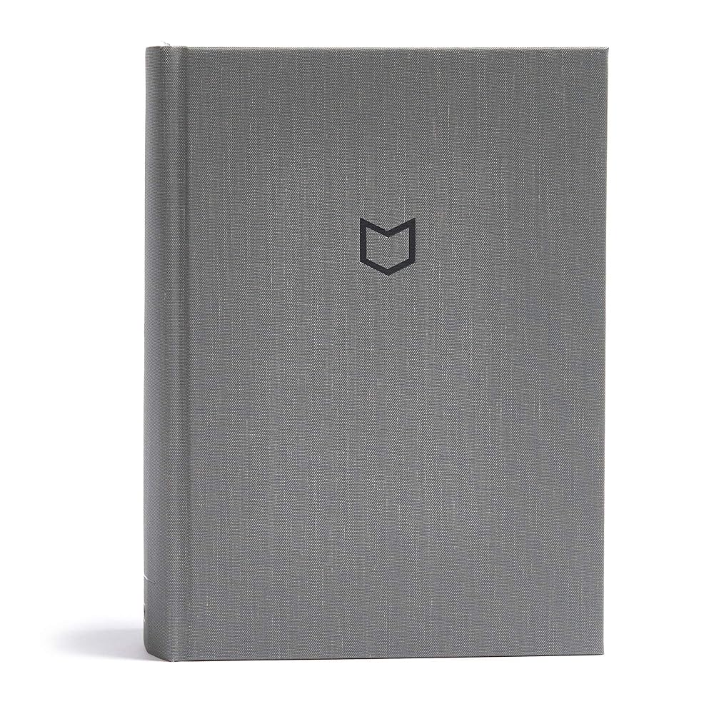 CSB He Reads Truth Bible, Charcoal Cloth Over Board, Black Letter, Wide Margins, Journaling Space, Illustrations, Reading Plans, Easy-to-Read Bible Serif Type cover image