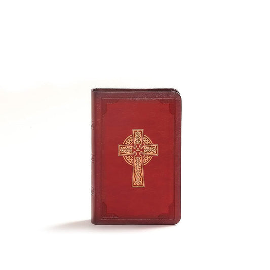 CSB Large Print Compact Reference Bible, Celtic Cross Crimson LeatherTouch cover image