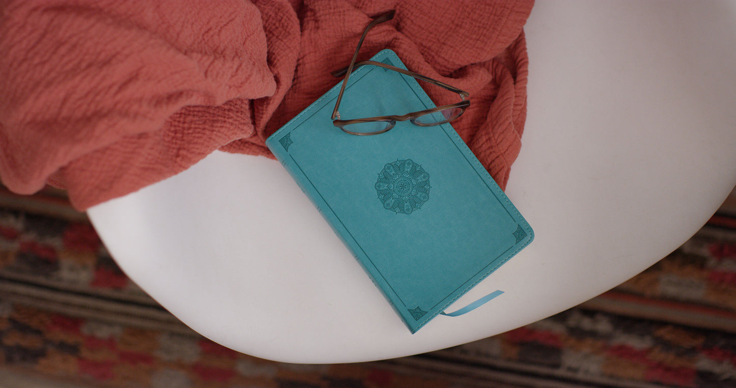 ESV Single Column Thinline Bible (TruTone, Turquoise, Emblem Design)