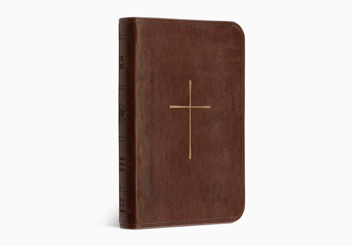 ESV Vest Pocket New Testament with Psalms and Proverbs (TruTone, Dark Brown, Cross Design)