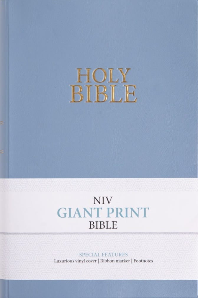 NIV GIANT PRINT VINYL STEEL BLUE BIBLE
