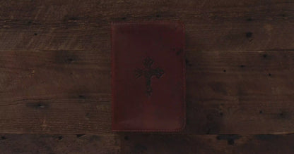 ESV Compact Bible (TruTone, Walnut, Weathered Cross Design)